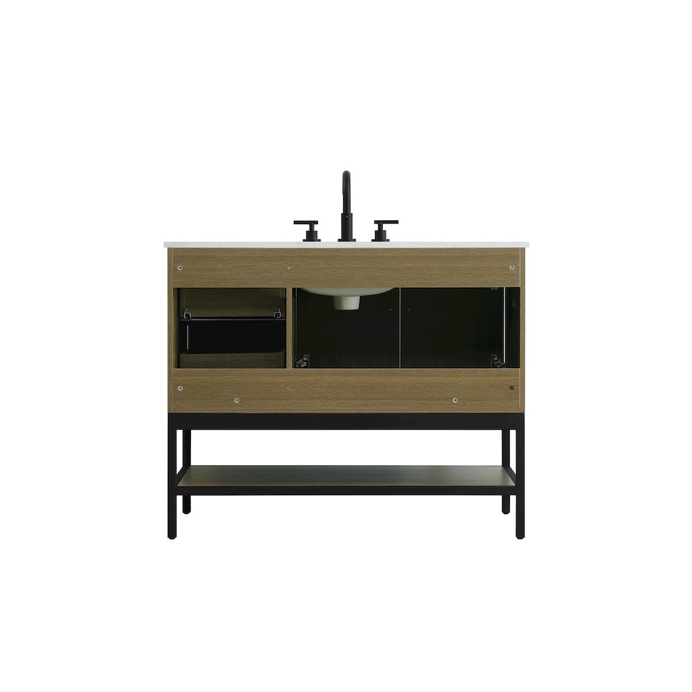 42 Inch Single Bathroom Vanity In Chestnut Brown. Picture 12