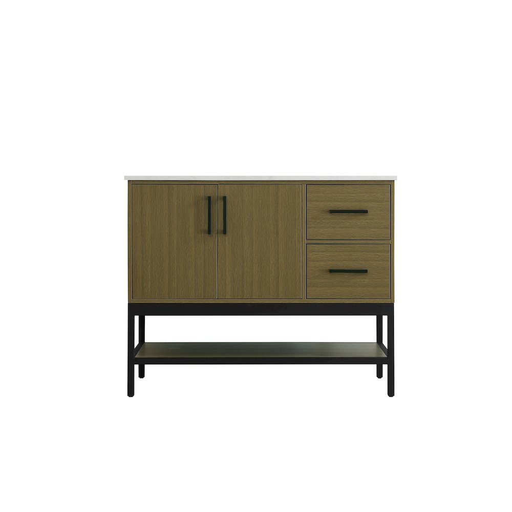 42 Inch Single Bathroom Vanity In Chestnut Brown. Picture 5