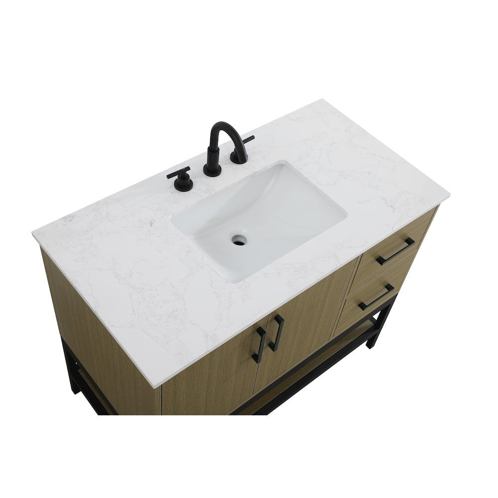 42 Inch Single Bathroom Vanity In Chestnut Brown. Picture 8