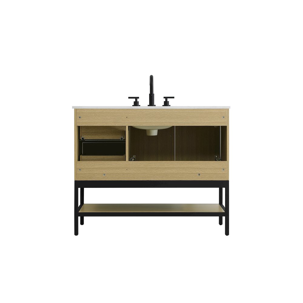42 Inch Single Bathroom Vanity In Honey Brown. Picture 12