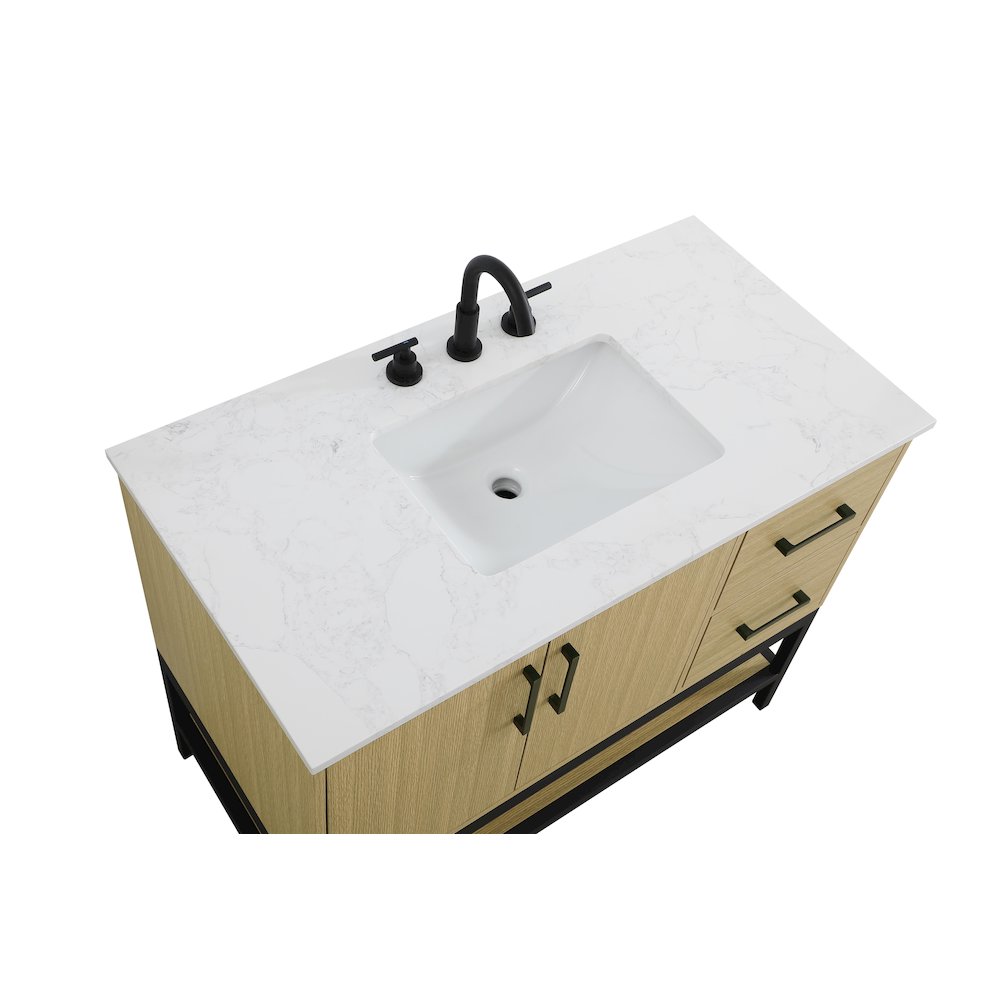 42 Inch Single Bathroom Vanity In Honey Brown. Picture 8
