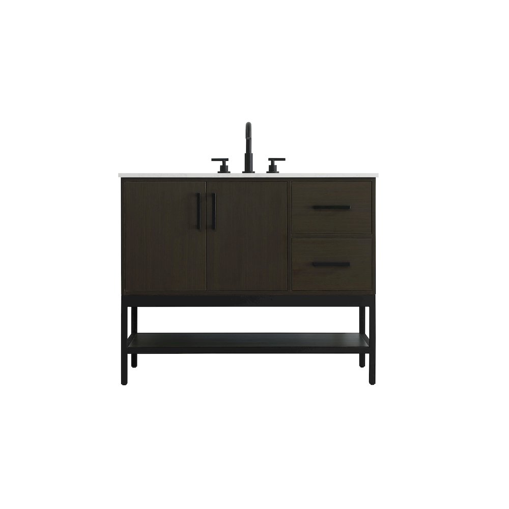 42 Inch Single Bathroom Vanity In Mocha Brown. Picture 1