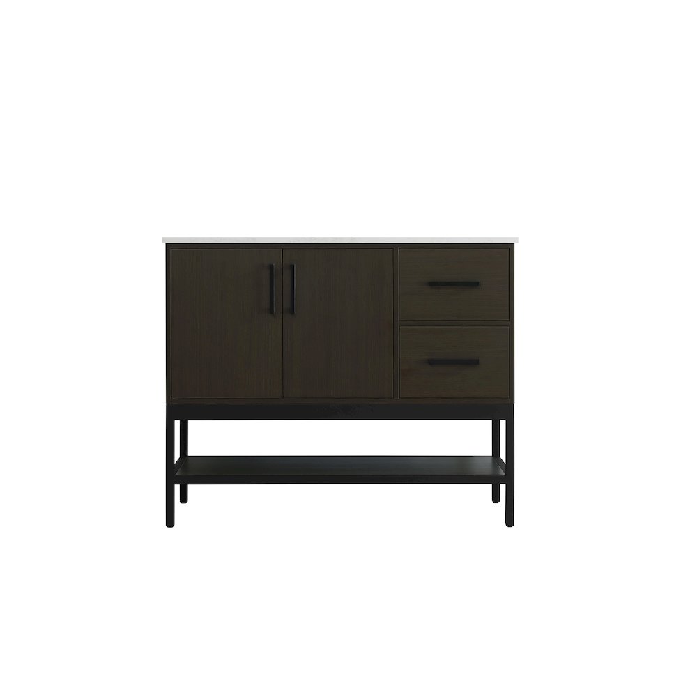 42 Inch Single Bathroom Vanity In Mocha Brown. Picture 5