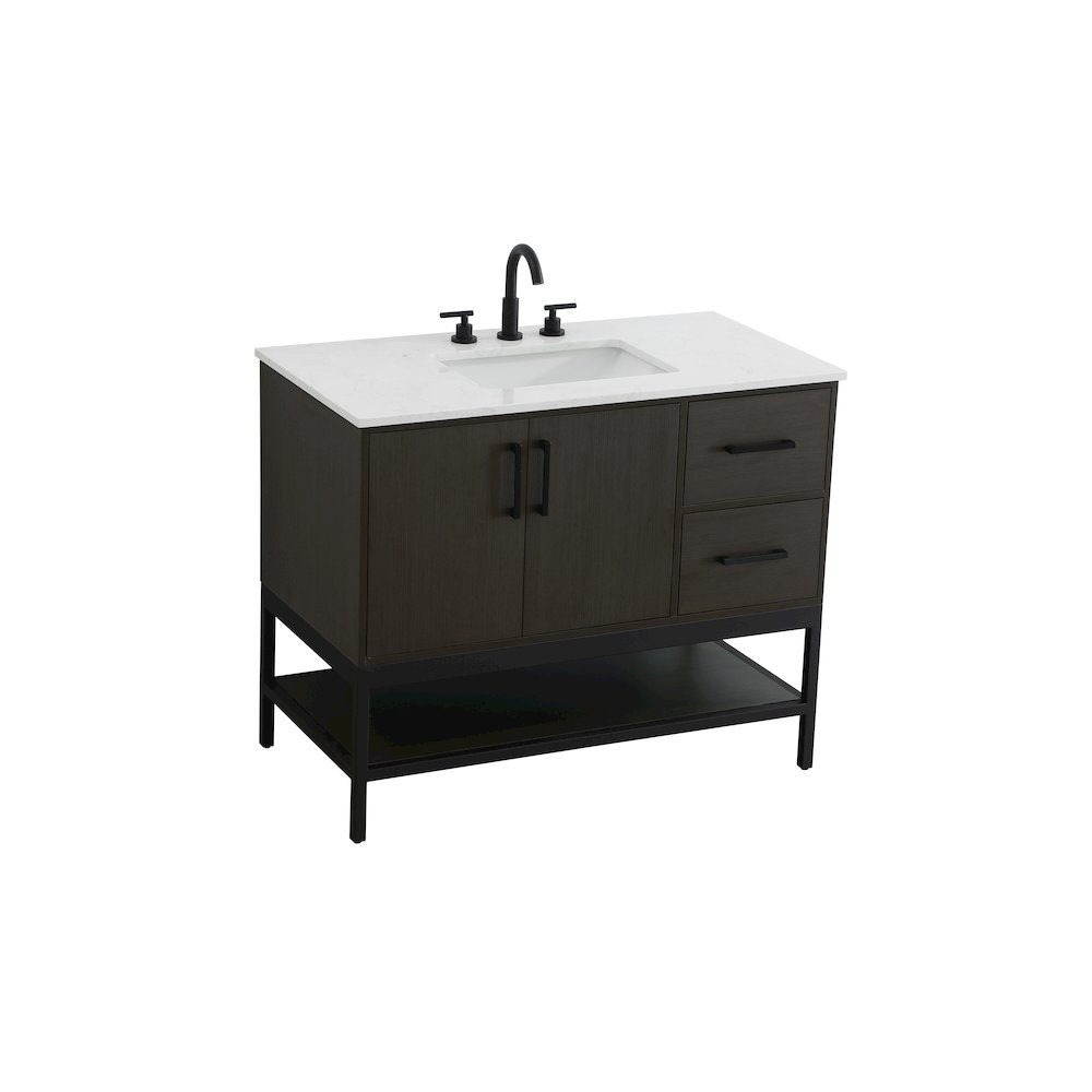 42 Inch Single Bathroom Vanity In Mocha Brown. Picture 6