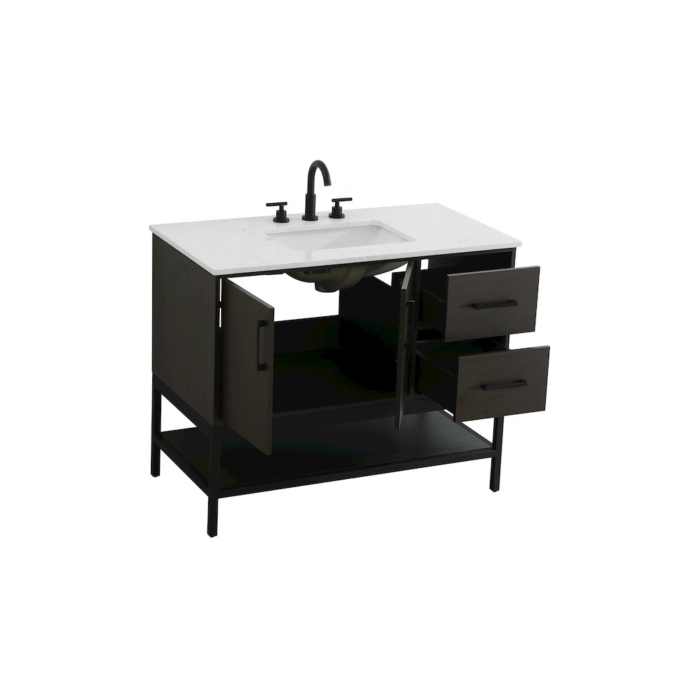 42 Inch Single Bathroom Vanity In Mocha Brown. Picture 7