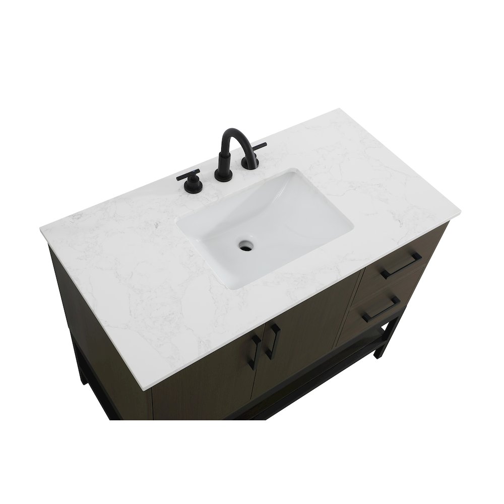 42 Inch Single Bathroom Vanity In Mocha Brown. Picture 8