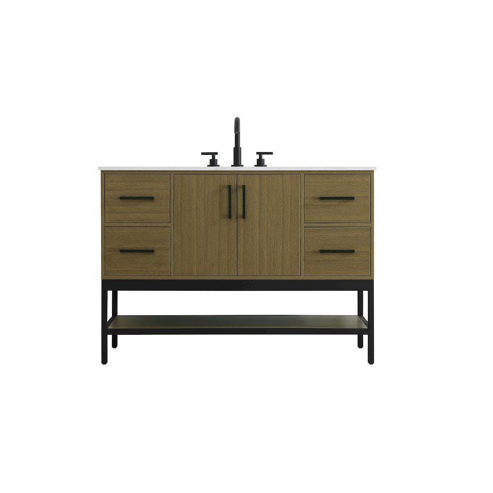 48 Inch Single Bathroom Vanity In Chestnut Brown. Picture 1