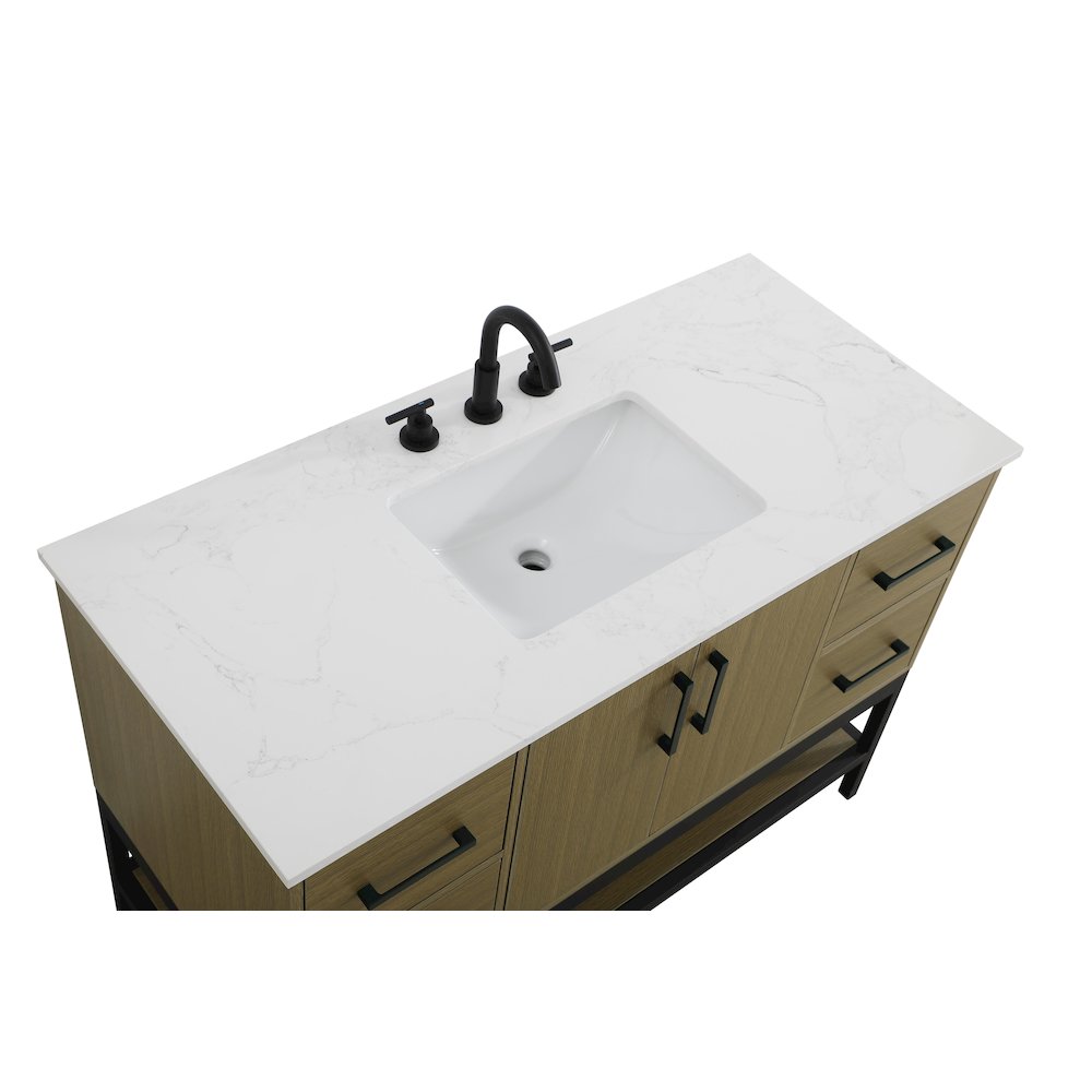 48 Inch Single Bathroom Vanity In Chestnut Brown. Picture 8