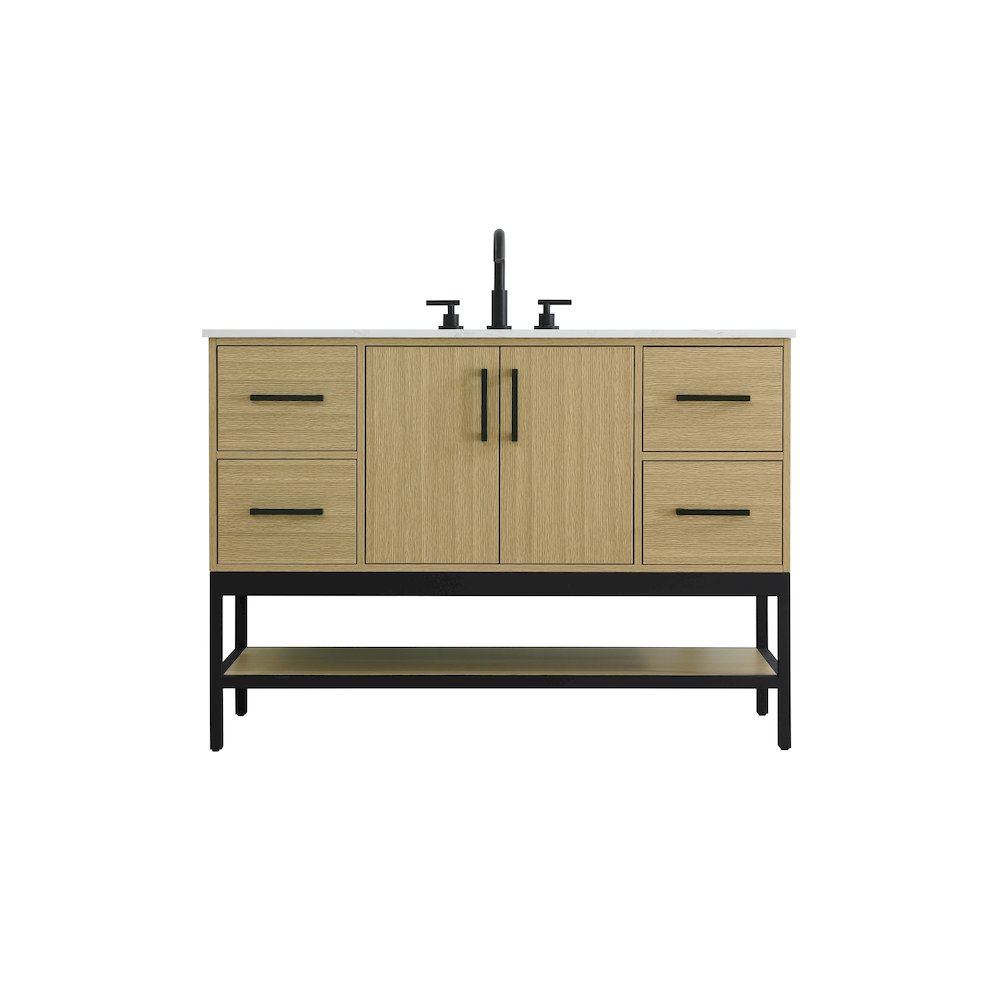 48 Inch Single Bathroom Vanity In Honey Brown. Picture 1