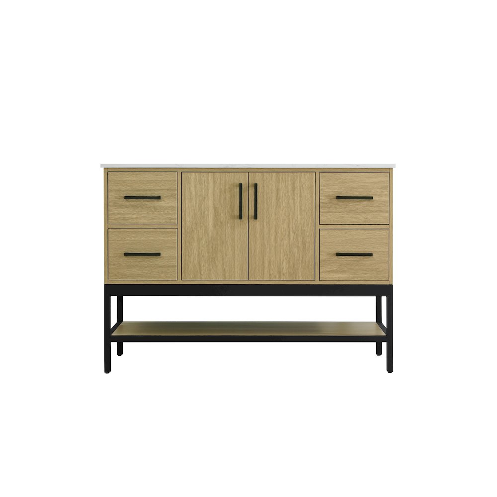 48 Inch Single Bathroom Vanity In Honey Brown. Picture 5