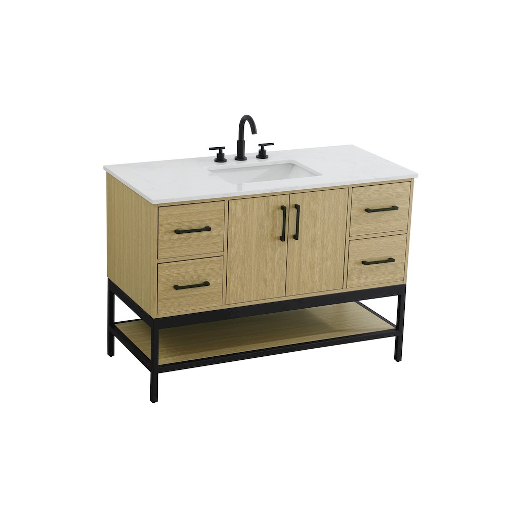 48 Inch Single Bathroom Vanity In Honey Brown. Picture 6