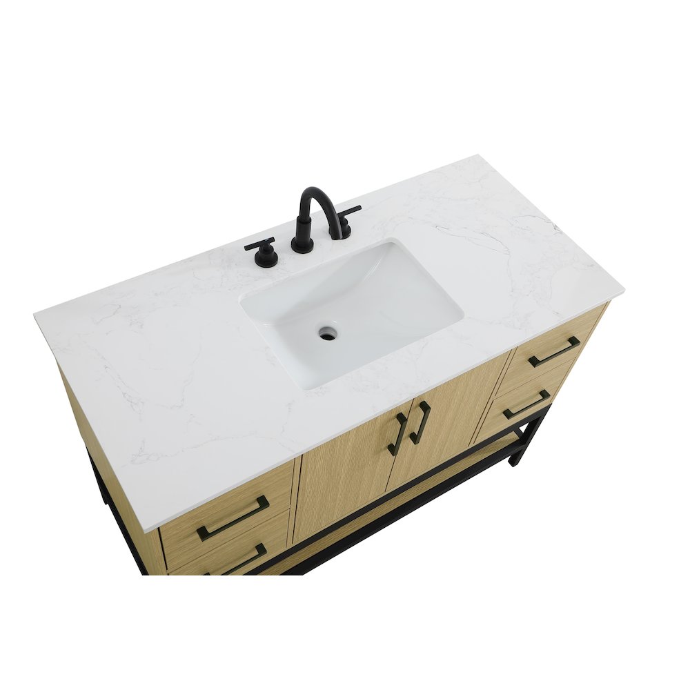 48 Inch Single Bathroom Vanity In Honey Brown. Picture 8