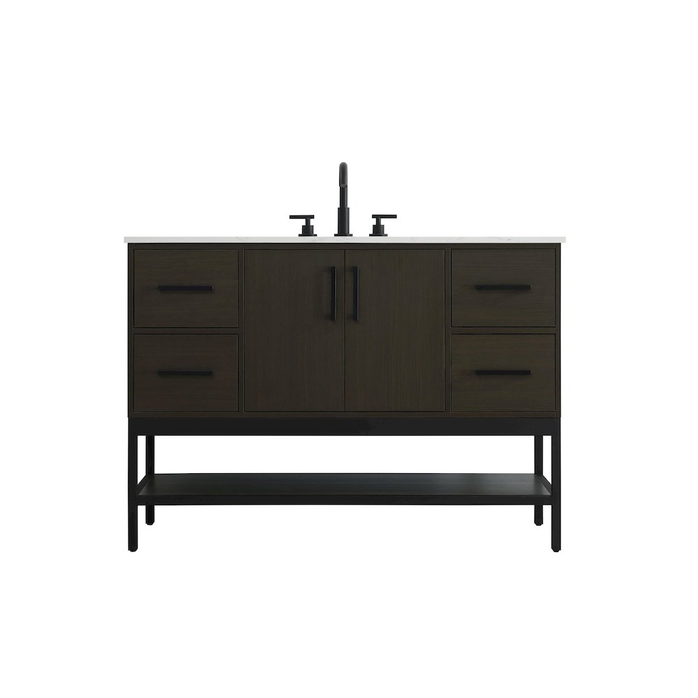 48 Inch Single Bathroom Vanity In Mocha Brown. Picture 1