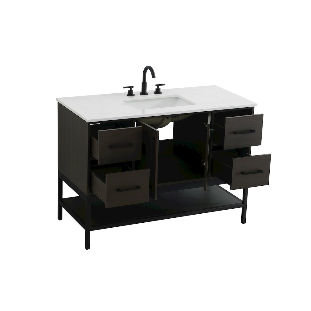 48 Inch Single Bathroom Vanity In Mocha Brown. Picture 7