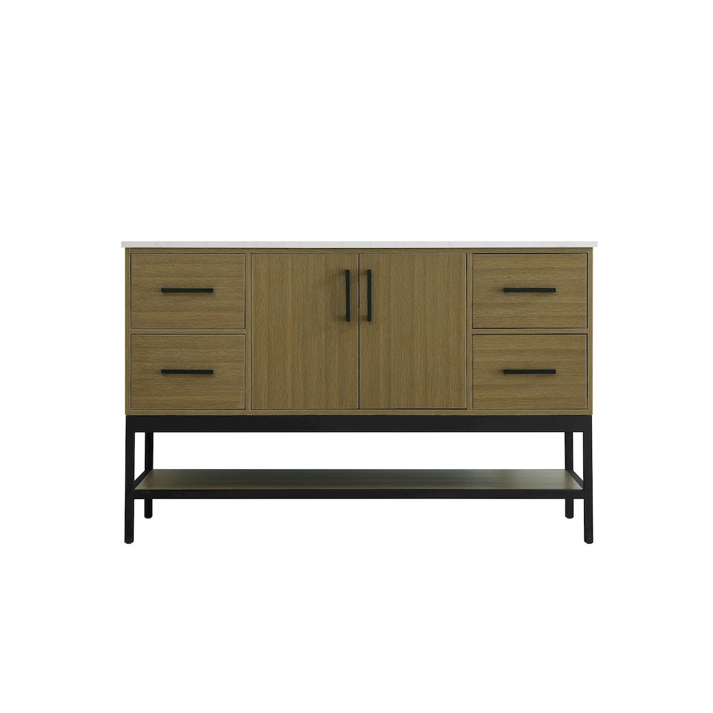 54 Inch Single Bathroom Vanity In Chestnut Brown. Picture 5