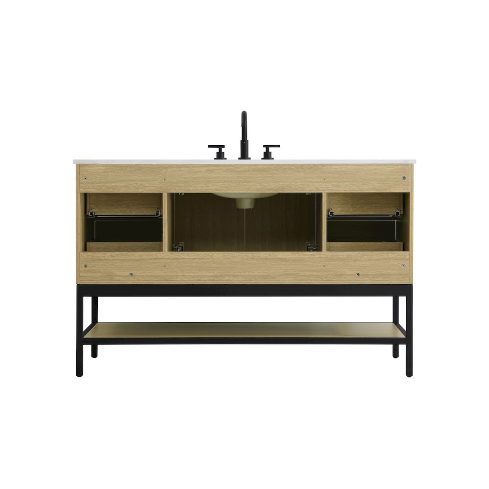 54 Inch Single Bathroom Vanity In Honey Brown. Picture 12