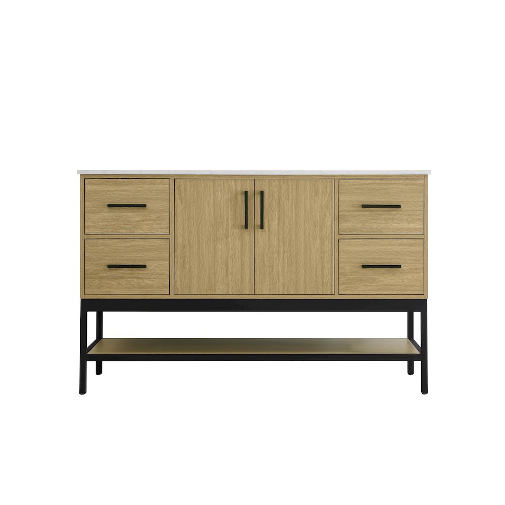 54 Inch Single Bathroom Vanity In Honey Brown. Picture 5