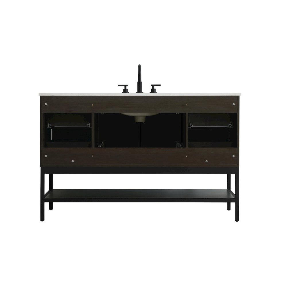 54 Inch Single Bathroom Vanity In Mocha Brown. Picture 12