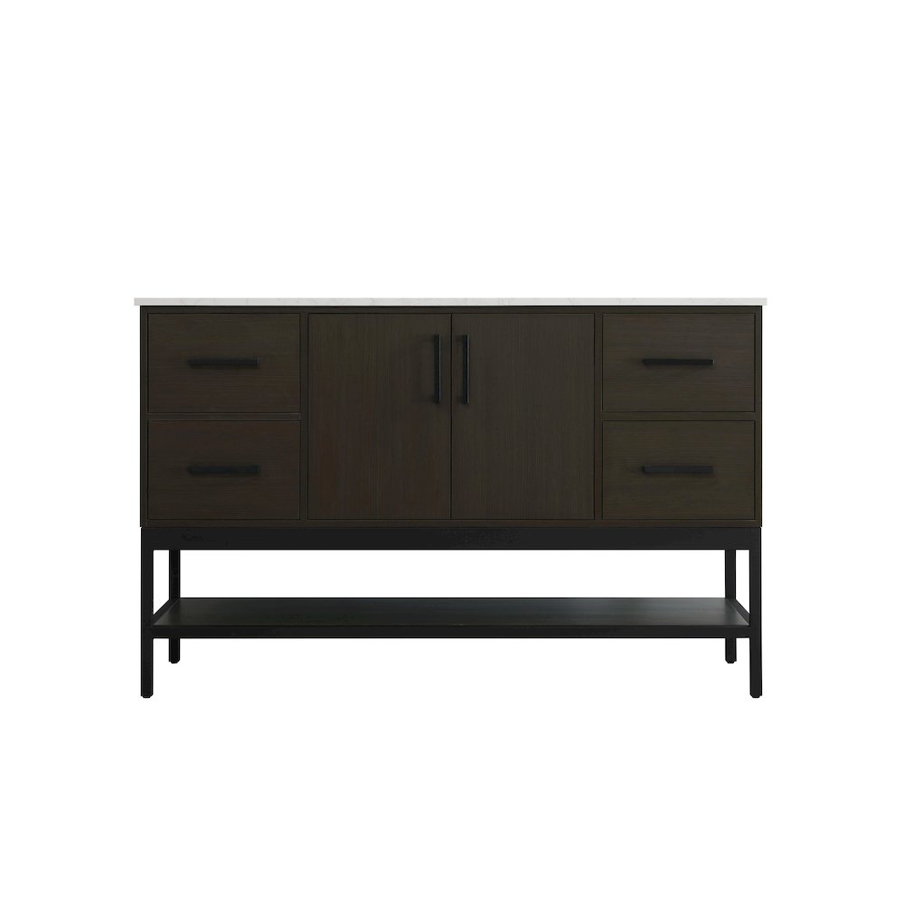 54 Inch Single Bathroom Vanity In Mocha Brown. Picture 5