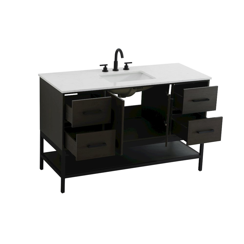 54 Inch Single Bathroom Vanity In Mocha Brown. Picture 7