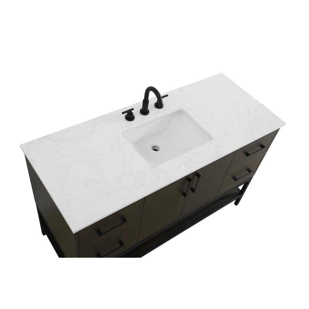 54 Inch Single Bathroom Vanity In Mocha Brown. Picture 8