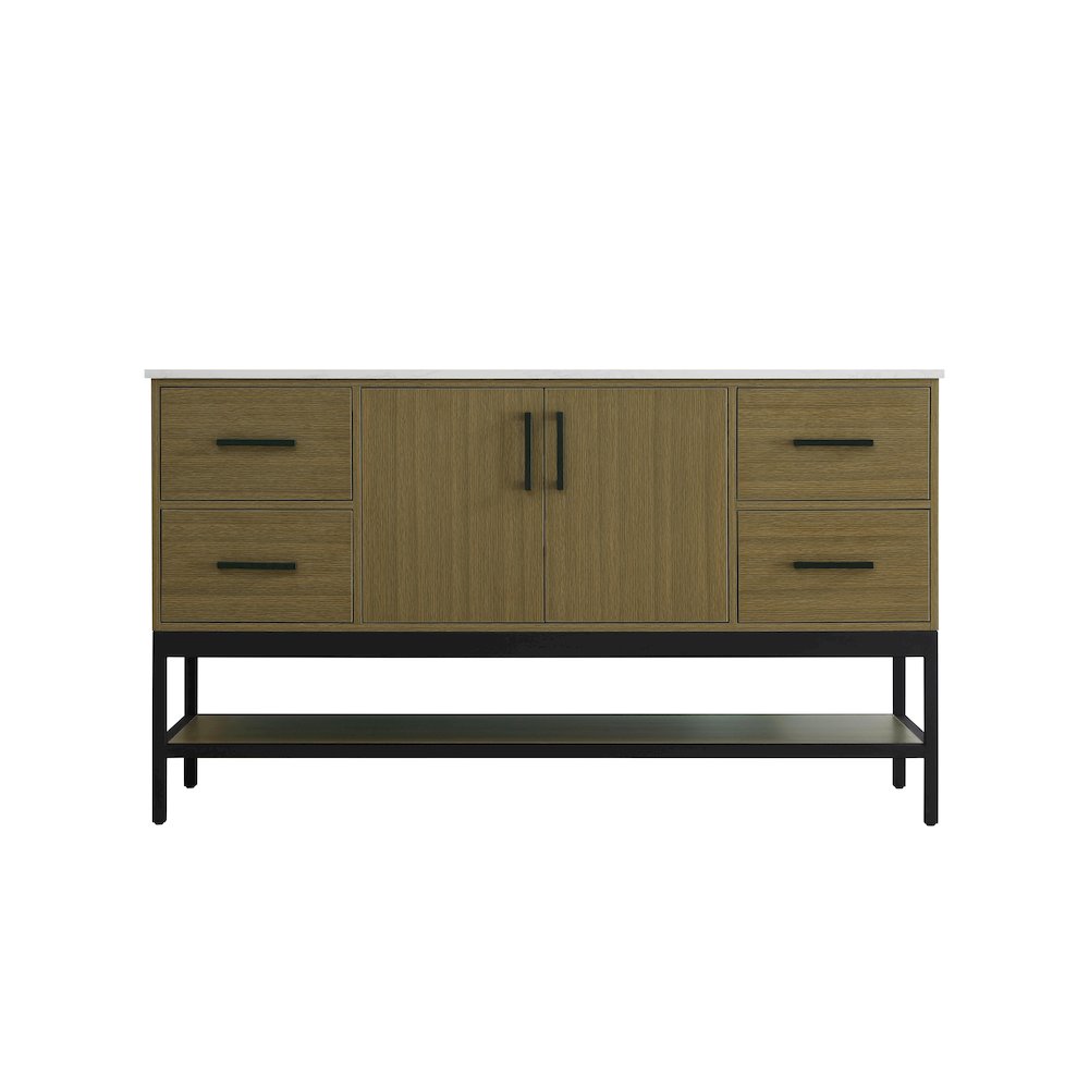 60 Inch Single Bathroom Vanity In Chestnut Brown. Picture 5
