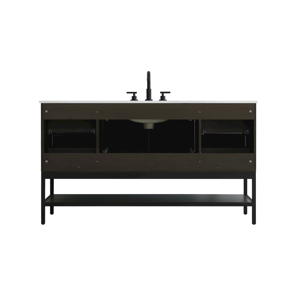 60 Inch Single Bathroom Vanity In Mocha Brown. Picture 12