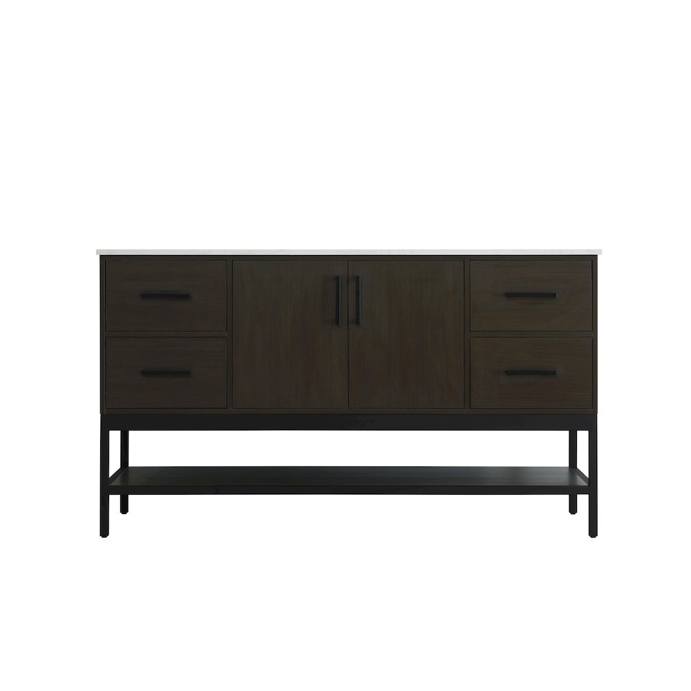 60 Inch Single Bathroom Vanity In Mocha Brown. Picture 5