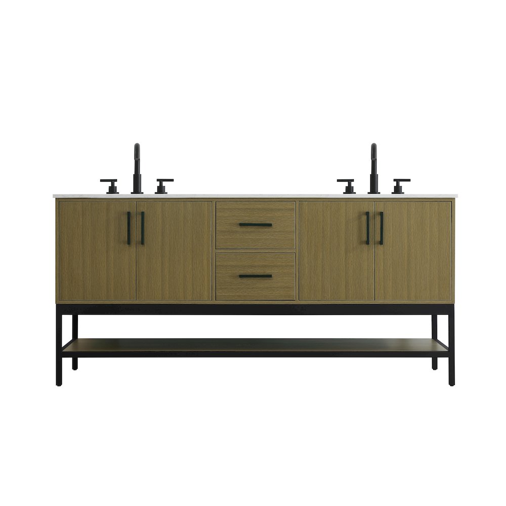 72 Inch Double Bathroom Vanity In Chestnut Brown. Picture 1