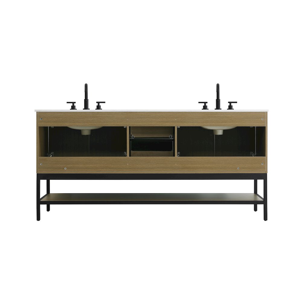 72 Inch Double Bathroom Vanity In Chestnut Brown. Picture 12