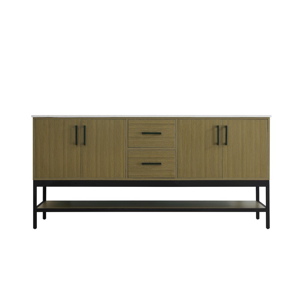 72 Inch Double Bathroom Vanity In Chestnut Brown. Picture 5