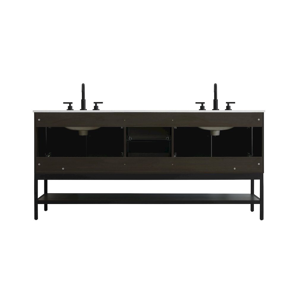 72 Inch Double Bathroom Vanity In Mocha Brown. Picture 12