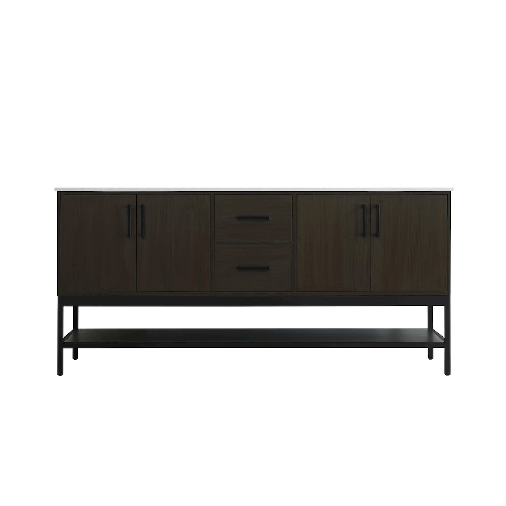 72 Inch Double Bathroom Vanity In Mocha Brown. Picture 5
