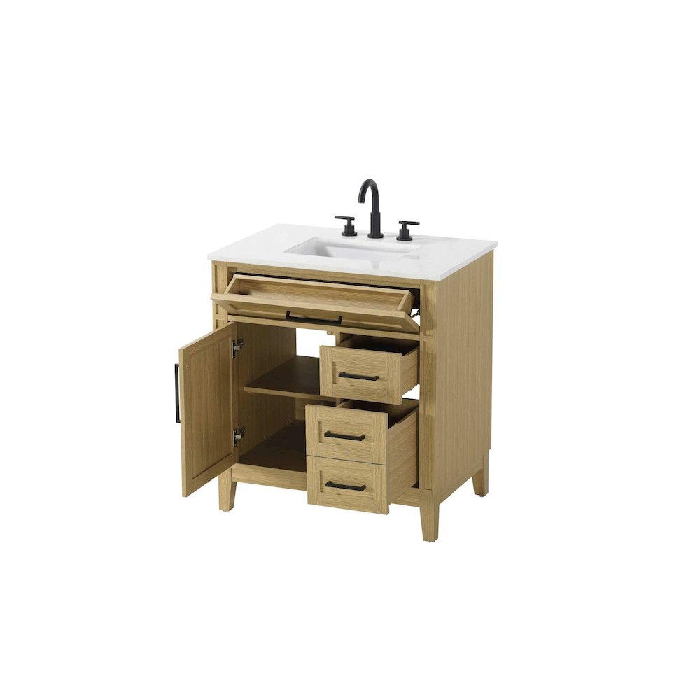 32 inch Single Bathroom Vanity in Honey Brown. Picture 2