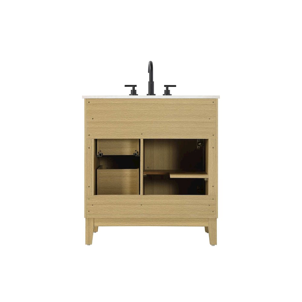 32 inch Single Bathroom Vanity in Honey Brown. Picture 7