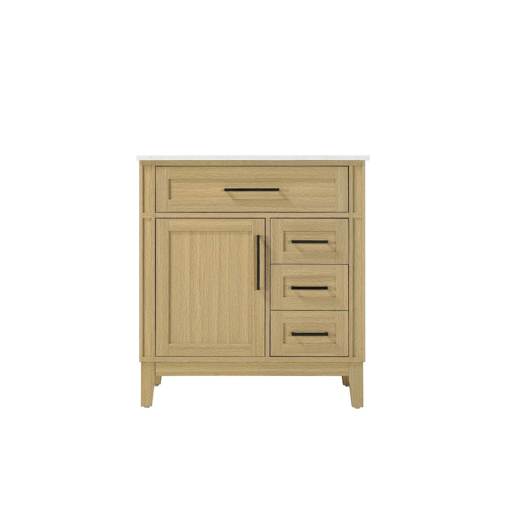 32 inch Single Bathroom Vanity in Honey Brown. Picture 9