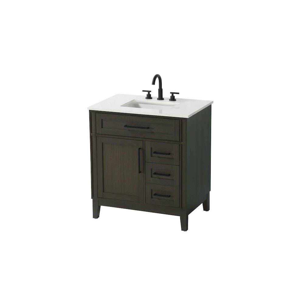 32 inch Single Bathroom Vanity in Mocha Brown. Picture 1