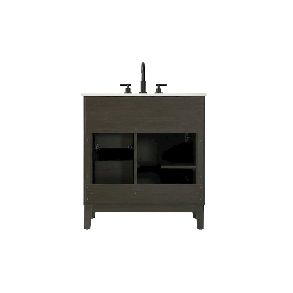 32 inch Single Bathroom Vanity in Mocha Brown. Picture 7