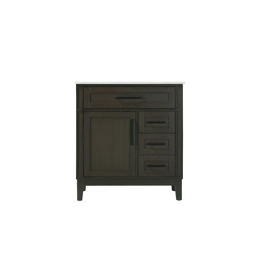 32 inch Single Bathroom Vanity in Mocha Brown. Picture 9
