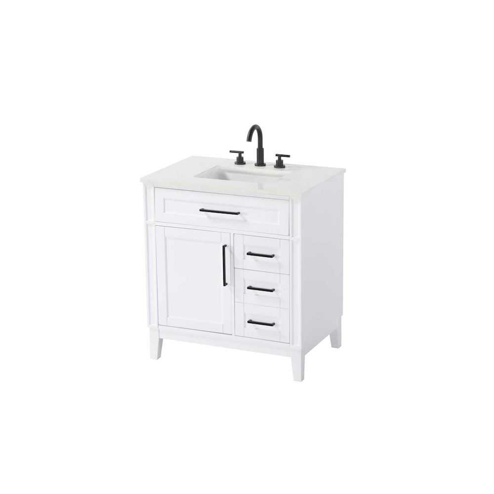 32 inch Single Bathroom Vanity in Honey White. Picture 1