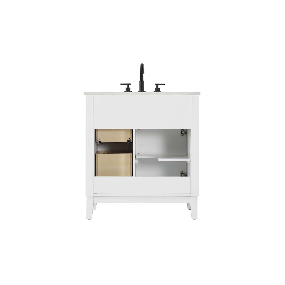 32 inch Single Bathroom Vanity in Honey White. Picture 7