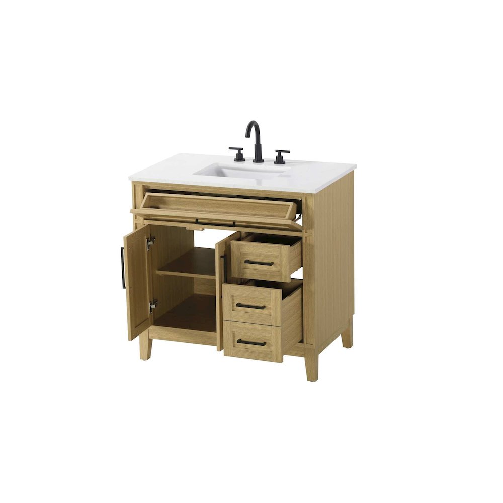 36 inch Single Bathroom Vanity in Honey Brown. Picture 2