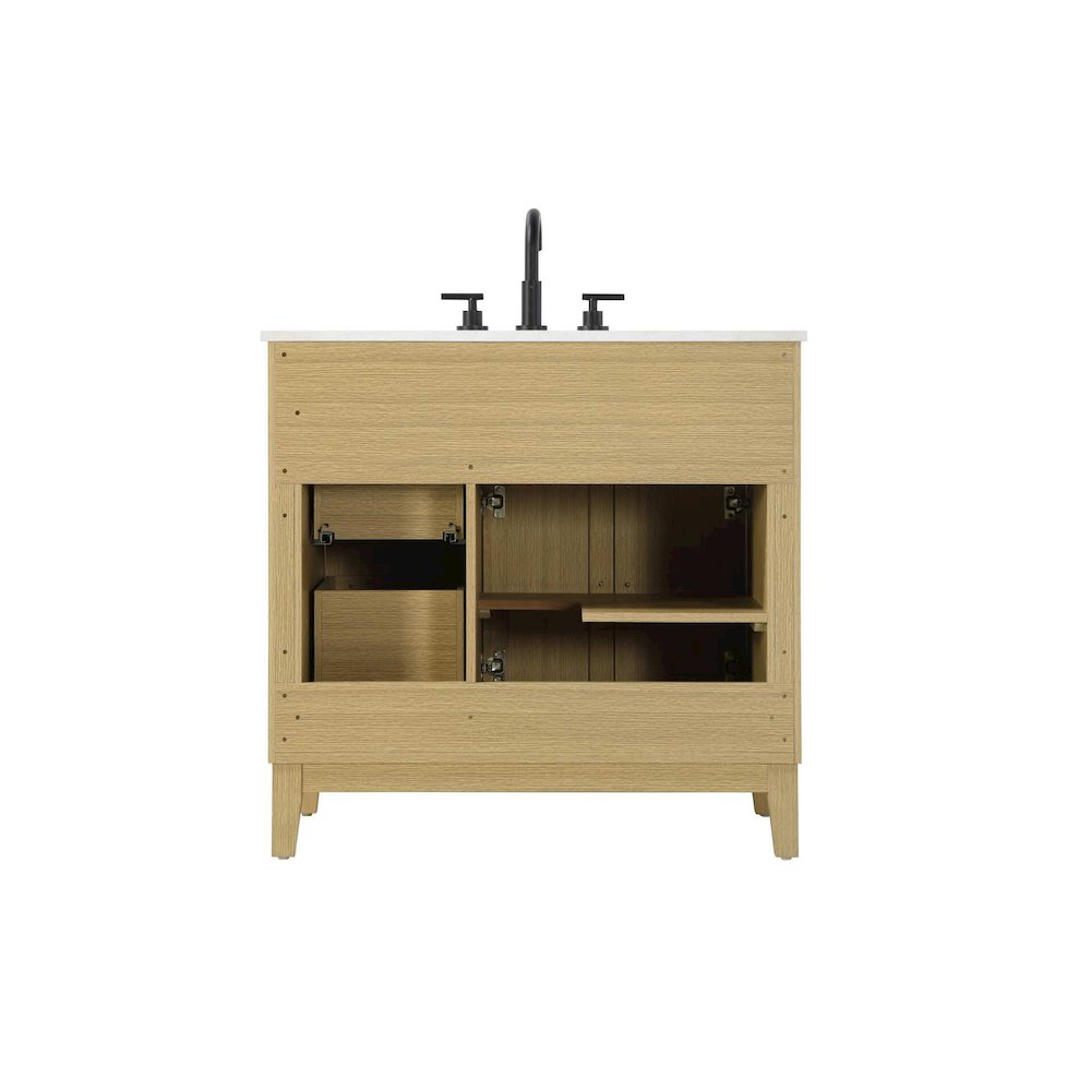 36 inch Single Bathroom Vanity in Honey Brown. Picture 7