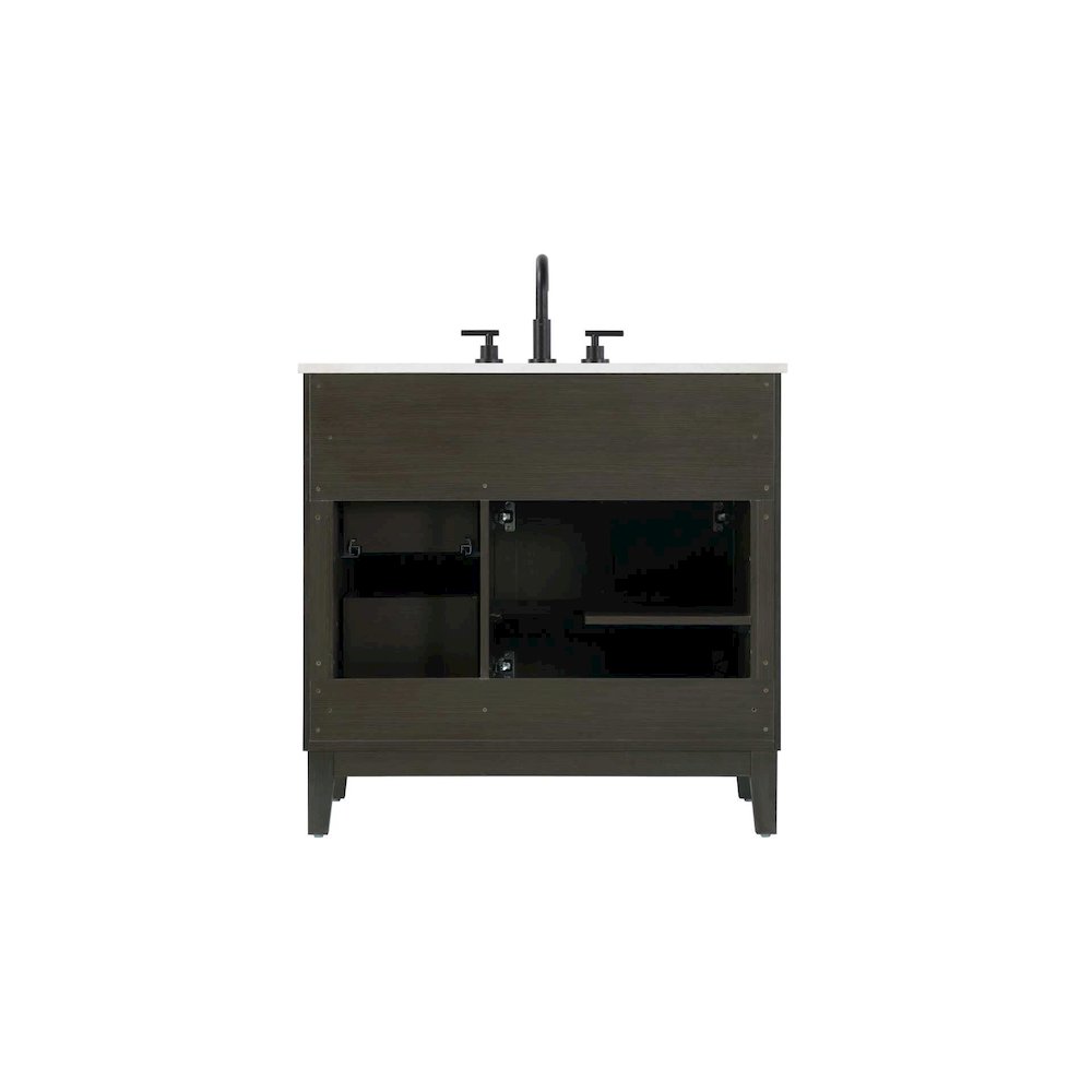 36 inch Single Bathroom Vanity in Mocha Brown. Picture 7
