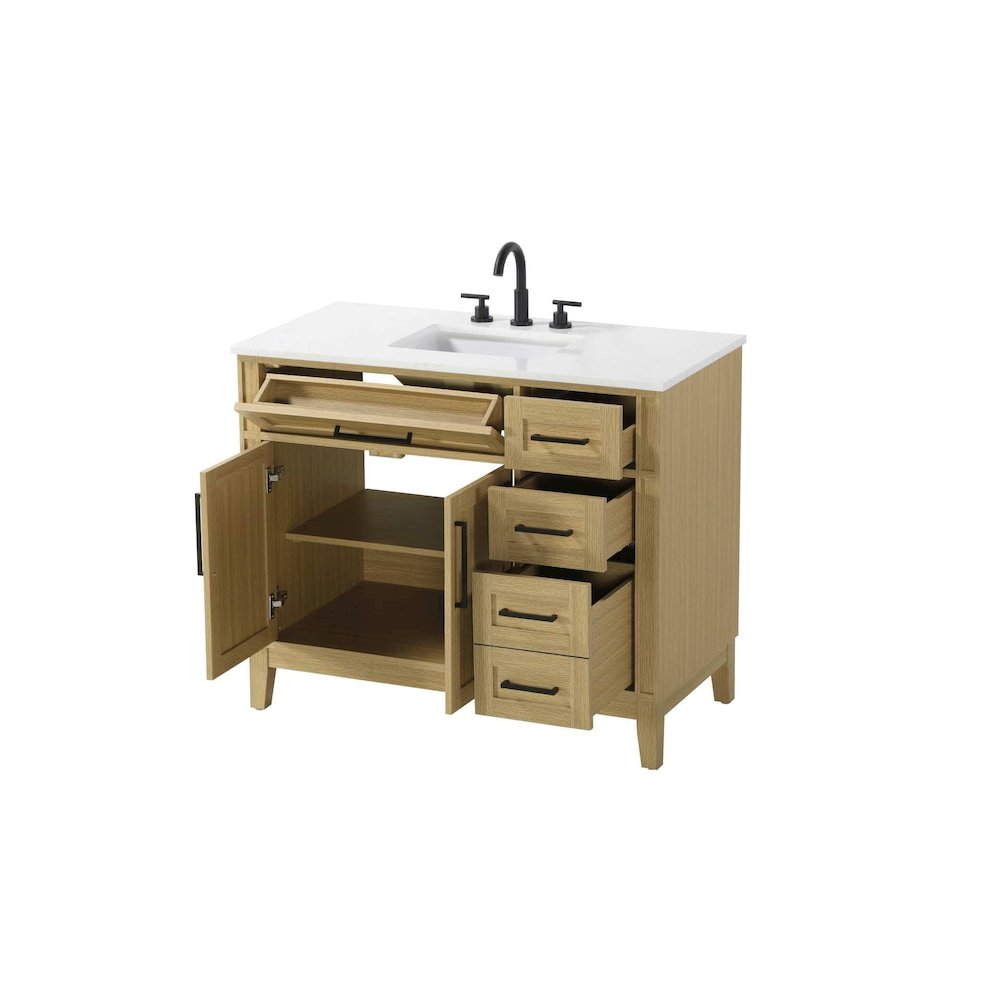 42 inch Single Bathroom Vanity in Honey Brown. Picture 2