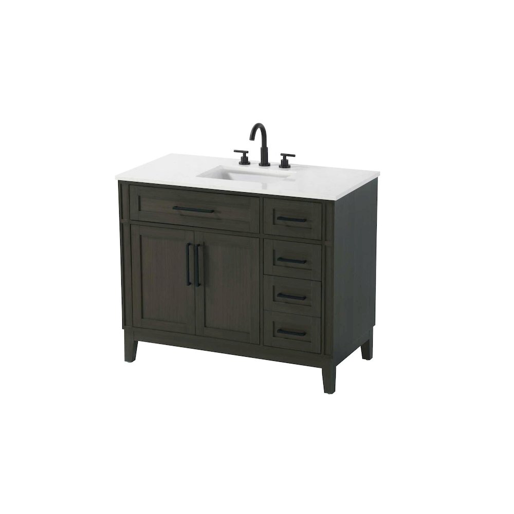 42 inch Single Bathroom Vanity in Mocha Brown. Picture 1