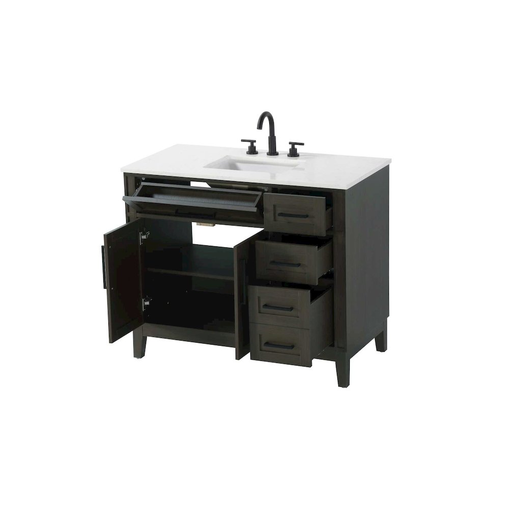 42 inch Single Bathroom Vanity in Mocha Brown. Picture 2