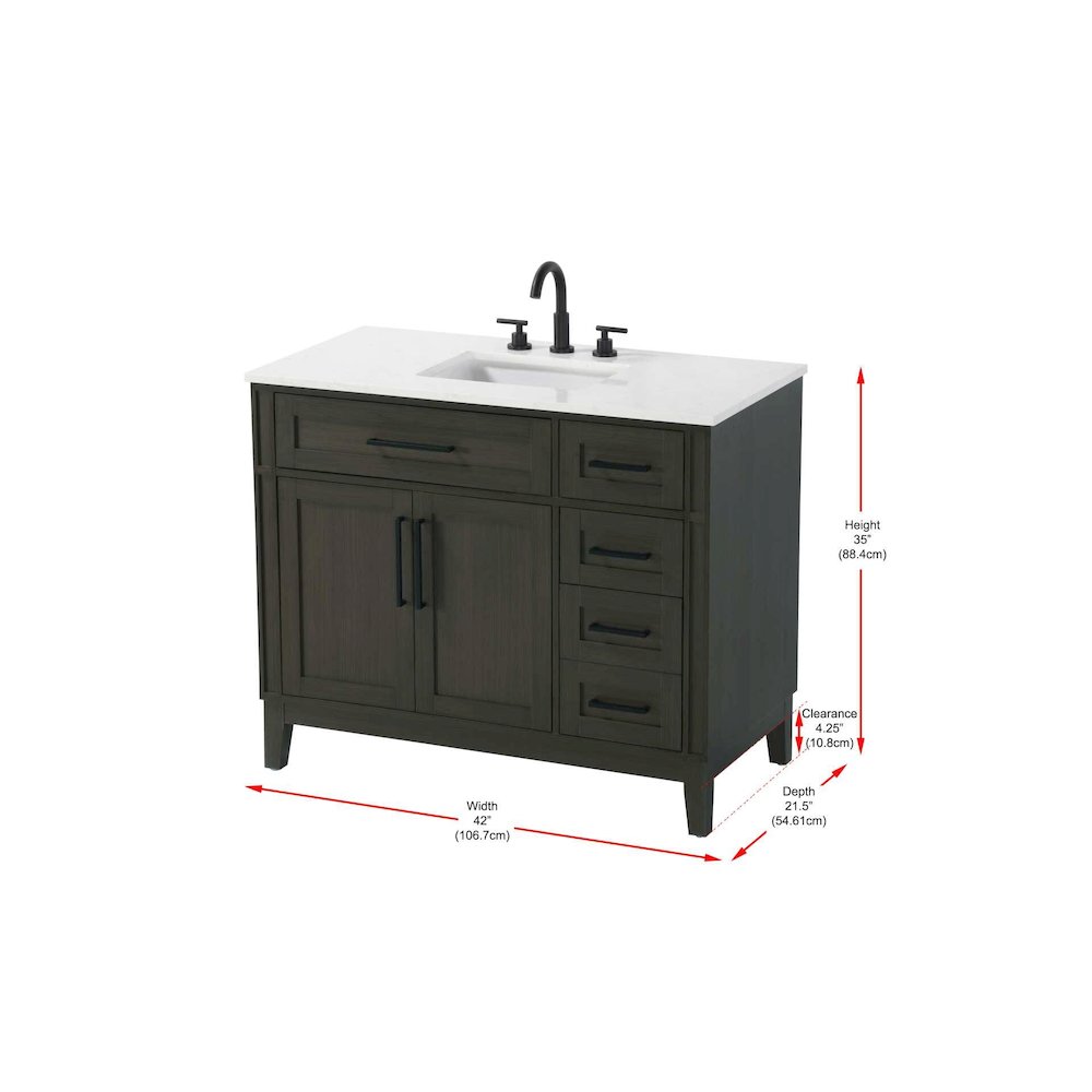 42 inch Single Bathroom Vanity in Mocha Brown. Picture 8