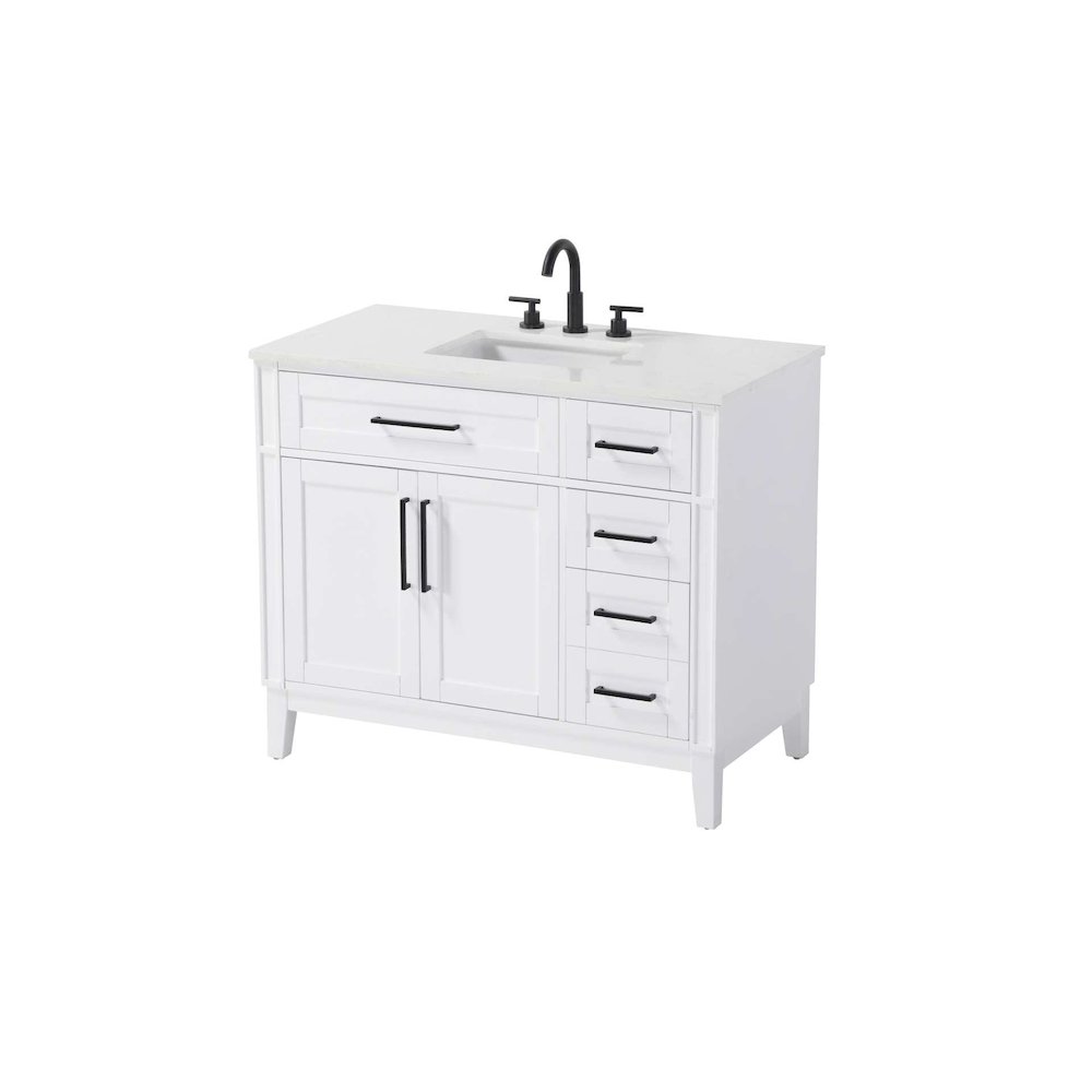 42 inch Single Bathroom Vanity in Honey White. Picture 1