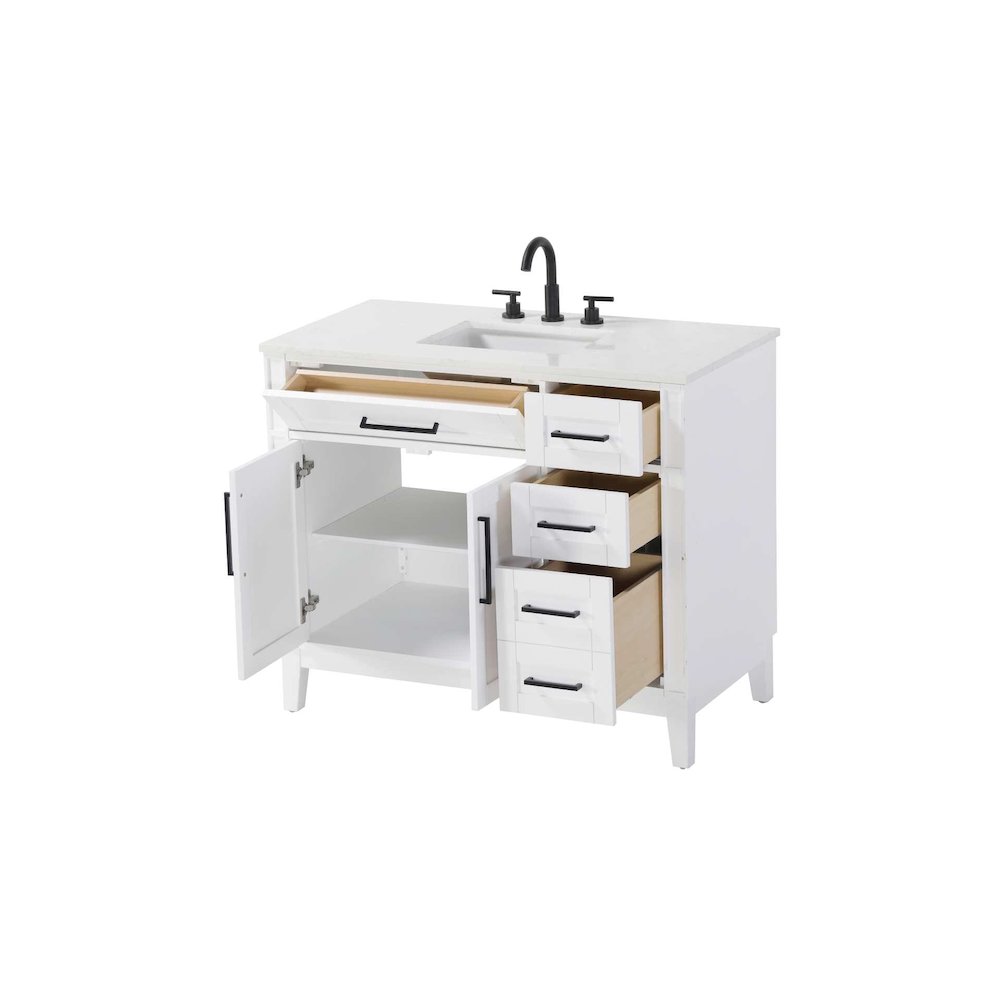 42 inch Single Bathroom Vanity in Honey White. Picture 2